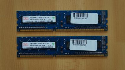 Лот: 7114354. Фото: 1. 2ШТ. Hynix 2GB 2Rx8 PC3-10600U-9-10-B0. Оперативная память