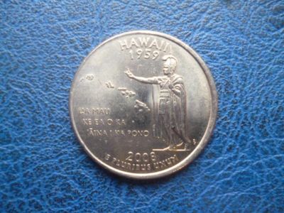 Лот: 11299377. Фото: 1. 25 центов 2008 года Штат Гавайи... Америка