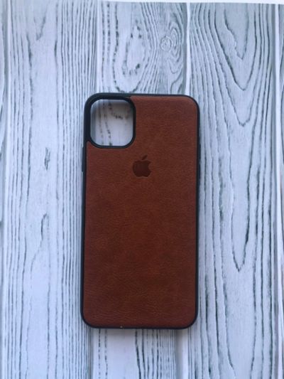 Лот: 15489008. Фото: 1. накладка кожаная с логотипом iphone... Чехлы, бамперы