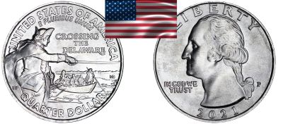 Лот: 19315435. Фото: 1. США 25 центов 2021 Джордж Вашингтон... Америка