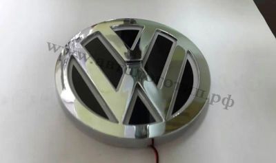 Лот: 11429976. Фото: 1. 5D светящийся логотип VW, D110мм... Наклейки автомобильные