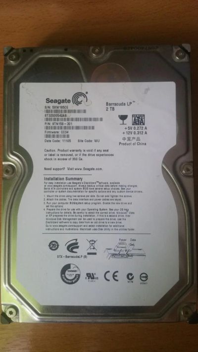 Лот: 7789832. Фото: 1. Seagate 2Tb. Жёсткие диски (HDD)