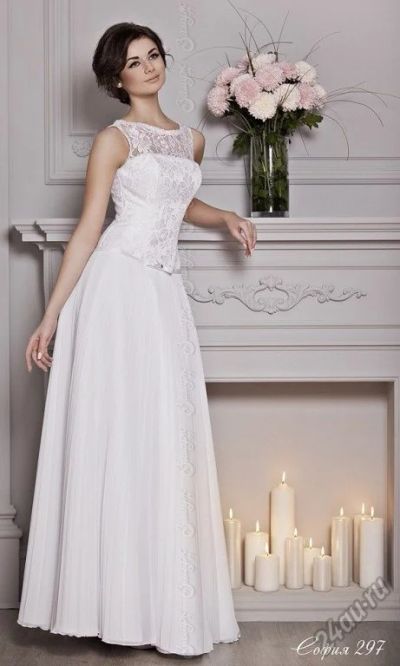 Лот: 5849983. Фото: 1. Очень красивое, нежное свадебное... Свадебные платья