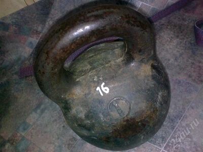 Лот: 550089. Фото: 1. Гиря 16кг. Штанги, блины