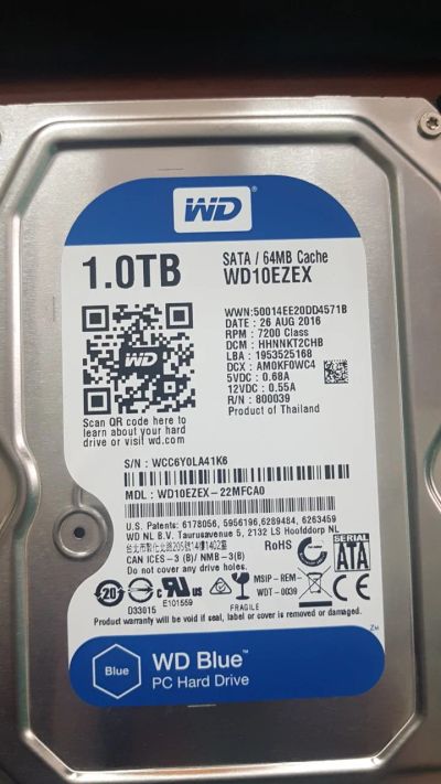 Лот: 14297681. Фото: 1. Жесткий диск WD WD10EZEX 1TB. Жёсткие диски (HDD)