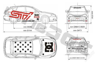 Лот: 1001912. Фото: 1. Комплект наклеек Subaru wrx sti... Детали тюнинга