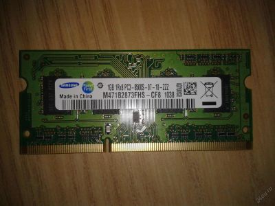 Лот: 5625461. Фото: 1. Память Samsung 1Gb 1Rx8 PC3-8500S-07-10-ZZZ. Оперативная память