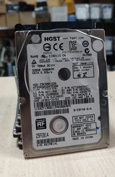 Лот: 21136559. Фото: 1. HDD для ноутбука 2.5"/320 Гб/5400... Жёсткие диски