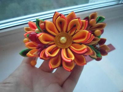 Лот: 10212643. Фото: 1. Ободок Осень. Цветы из ткани