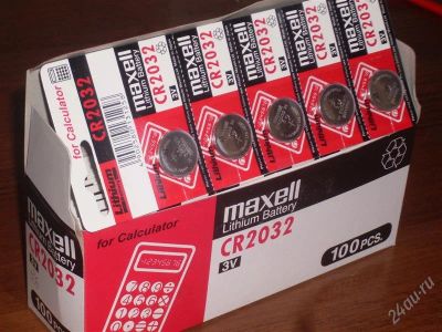 Лот: 1965160. Фото: 1. Батарейка литиевая Maxell CR2032... Батарейки, аккумуляторы, элементы питания