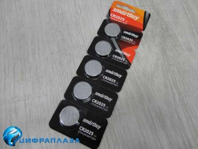 Лот: 16739572. Фото: 1. Батарейка Smartbuy CR2025/5B литиевый... Батарейки, аккумуляторы, элементы питания