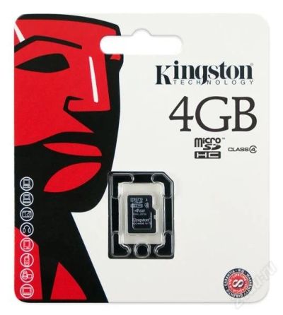 Лот: 856781. Фото: 1. Карта памяти MicroSD/SDHC 4GB... Карты памяти