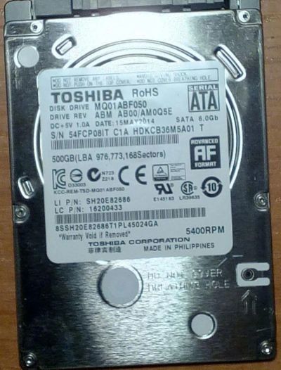 Лот: 5133018. Фото: 1. винчестер жесткий диск HDD toshiba... Жёсткие диски (HDD)