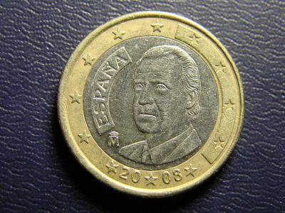 Лот: 11959165. Фото: 1. 1 евро 2008, Испания, король Хуан... Европа
