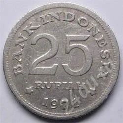 Лот: 198344. Фото: 1. Индонезия. 25 рупий 1971г. Азия