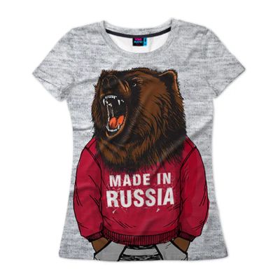 Лот: 10659663. Фото: 1. Женская футболка 3D "Made in Russia... Футболки, топы и майки