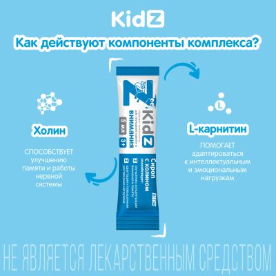 Лот: 23713718. Фото: 1. КИДЗ сироп с холином в стиках... Лекарства