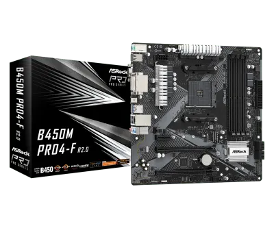 Лот: 25588604. Фото: 1. Материнская плата ASRock B450M... Материнские платы