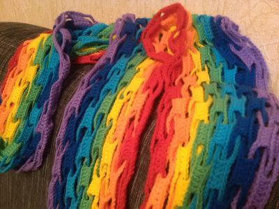 Лот: 9172657. Фото: 1. ШАРФ! Яркий и радужный шарф. Самое... Готовые изделия