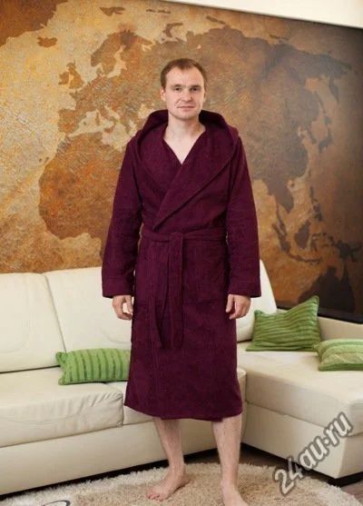 Лот: 5859131. Фото: 1. Мужской бордовый халат. Другое (мужская одежда)
