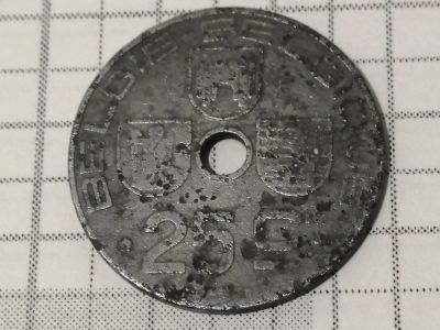 Лот: 15586596. Фото: 1. Бельгия 1943 год 25 сантимов... Россия и СССР 1917-1991 года