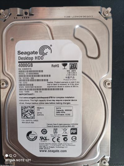 Лот: 25350124. Фото: 1. Жесткий диск ST4000DM000 №3. Жёсткие диски (HDD)