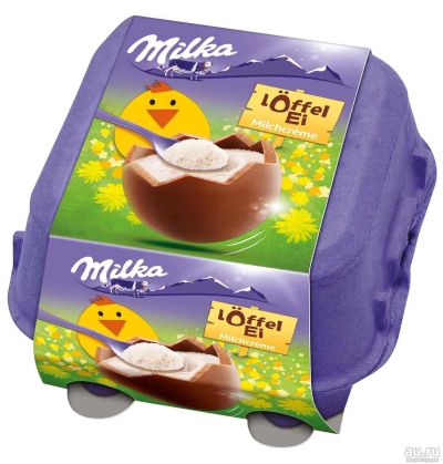 Лот: 13442683. Фото: 1. Шоколадные яйца "Milka"сливочная... Шоколад, конфеты