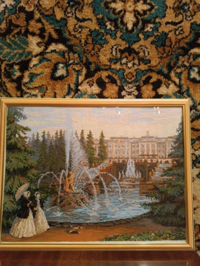 Лот: 21002631. Фото: 1. Вышитая картина. Картины, рисунки