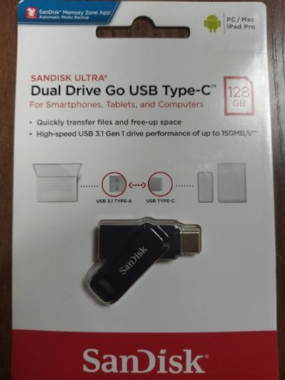 Лот: 19297132. Фото: 1. Флешка USB 128 ГБ SanDisk Ultra... USB-флеш карты