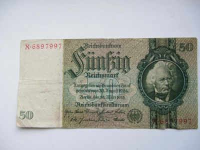 Лот: 8749968. Фото: 1. Германия 50 рейхмарок 1933 VF-F... Германия и Австрия