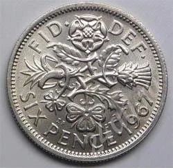 Лот: 353255. Фото: 1. Великобритания. 6 пенс 1967г... Великобритания и острова