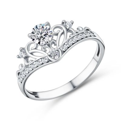 Лот: 23889134. Фото: 1. Серебряное кольцо с фианитами. Кольца, перстни