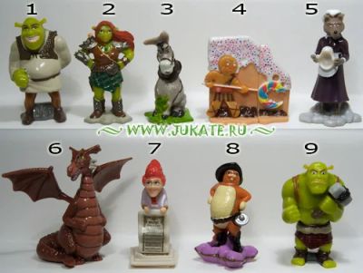 Лот: 3526333. Фото: 1. Серия "Шрек 4" все вкладыши киндер... Игрушки