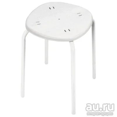 Лот: 17208314. Фото: 1. Табурет (ТП02/Б белый) с пластмассовым... Столы, стулья, обеденные группы