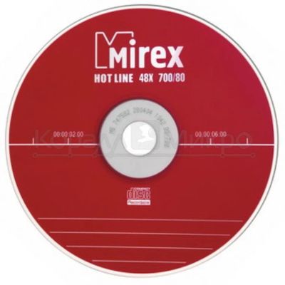 Лот: 9717506. Фото: 1. Диск CD-R Mirex 700 Mb, скорость... CD, DVD, BluRay