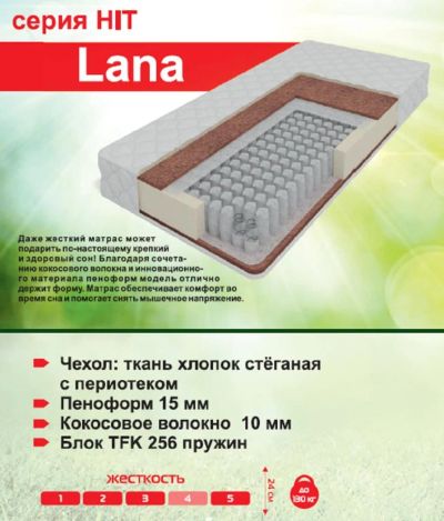 Лот: 8867699. Фото: 1. Серия HIT Матрац LANA (800*2000... Матрасы