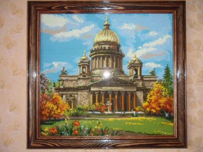 Лот: 3733268. Фото: 1. вышитая картина крестом "Исакиевский... Вышивание