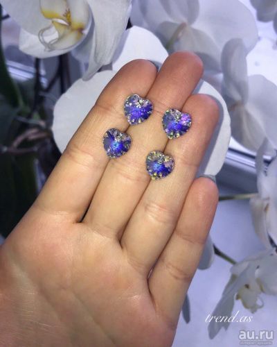 Лот: 9124270. Фото: 1. Серьги с кристаллами "мультиколор... Серьги, каффы