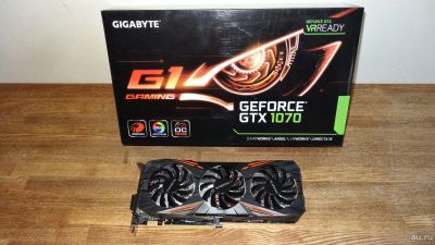 Лот: 18543571. Фото: 1. gigabyte gtx 1070 g1 gaming. Видеокарты