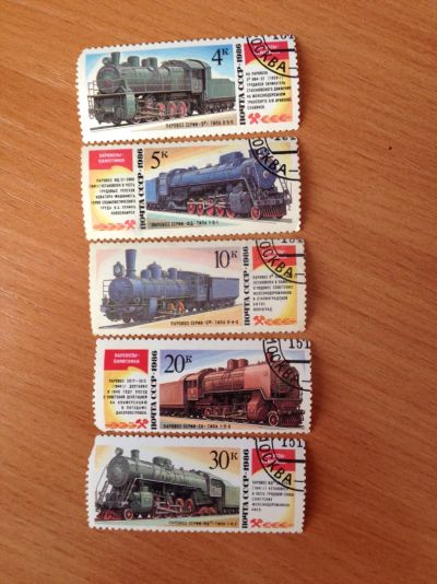 Лот: 5123602. Фото: 1. 1986 Паровозы-памятники (5701-5705... Марки