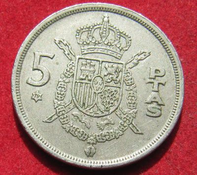 Лот: 19085315. Фото: 1. Испания 5 песет, 1975 г. Остальные страны