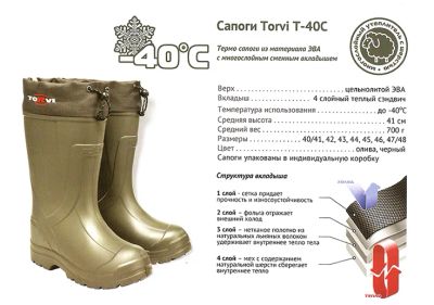 Лот: 3569534. Фото: 1. Сапоги ЭВА Торви -40. Сапоги, полусапоги