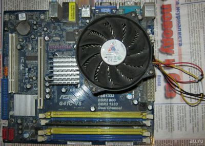 Лот: 8790825. Фото: 1. ASRock G41C-VS + двухъядерный... Материнские платы