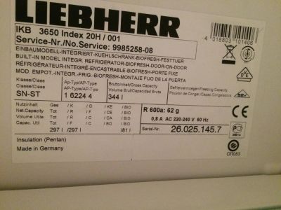 Лот: 10496958. Фото: 1. Встраиваемый холодильник Libherr... Холодильники, морозильные камеры