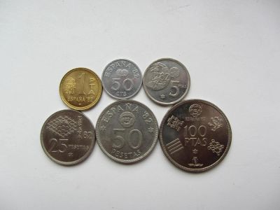 Лот: 6405509. Фото: 1. Испания , набор из 6 монет 1980... Наборы монет