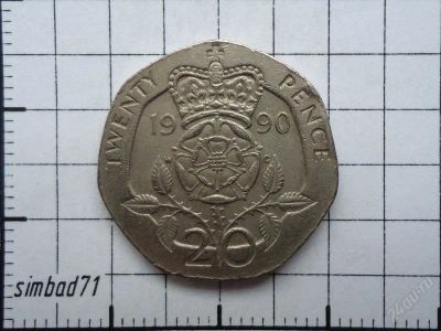 Лот: 1196195. Фото: 1. 20 пенсов Великобритания 1990г. Великобритания и острова