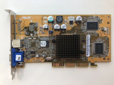 Лот: 23059523. Фото: 1. AGP 64Mb ASUS GeForce 4 MX440... Видеокарты