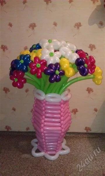 Лот: 2772878. Фото: 1. Корзина с цветами из шаров, воздушные... Воздушные шары