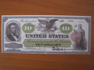 Лот: 5100736. Фото: 1. США 10 долларов 1862 года. Нью... Америка