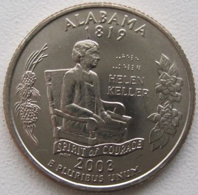 Лот: 6730160. Фото: 1. США 25 центов 2003. Алабама (штаты... Америка